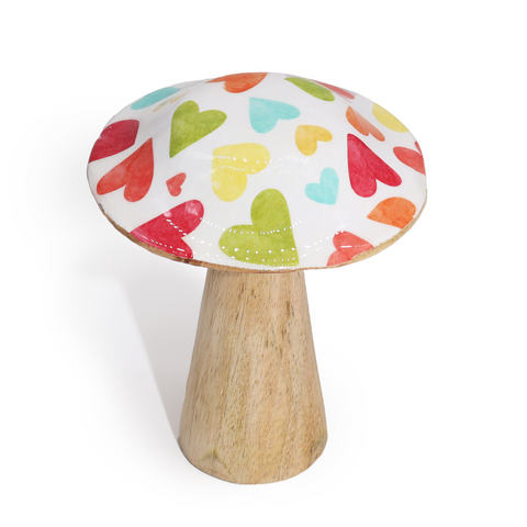 Small Mushroom - 10cm - Pastel Hearts