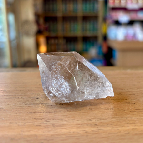 Smokey Quartz Point with Rutile inclusions