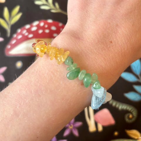 Chakra Crystal Chip Bracelet