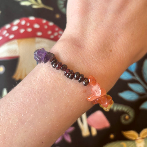 Chakra Crystal Chip Bracelet