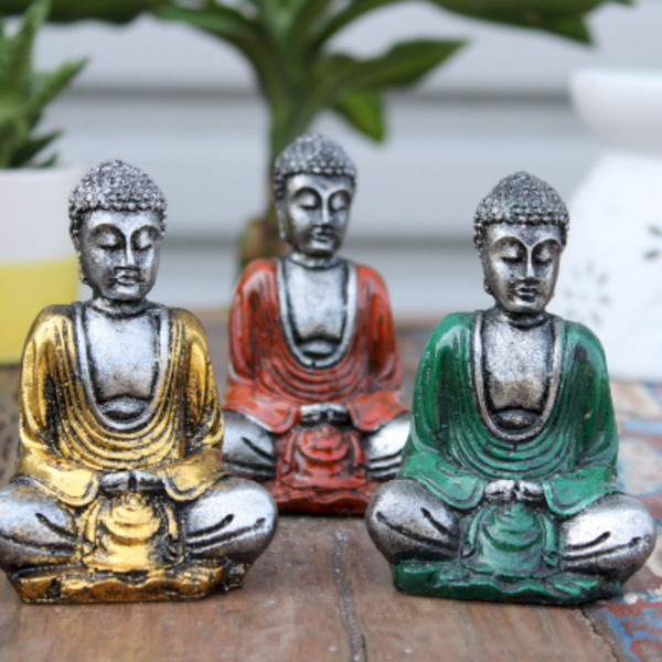 Silver Resin Mini Buddha