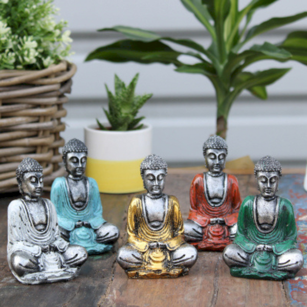 Silver Resin Mini Buddha
