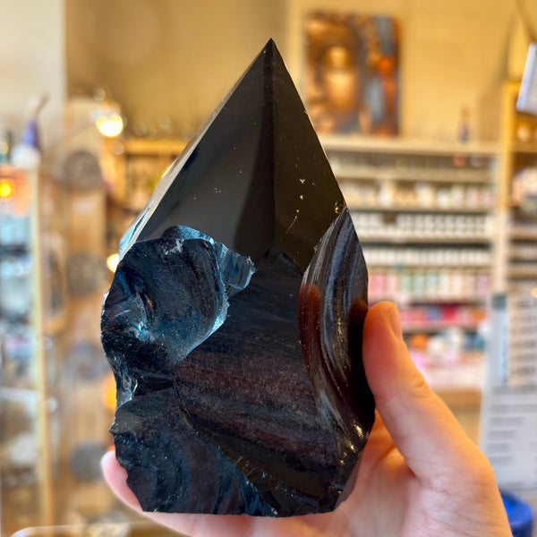 Black Obsidian Cut Base Point