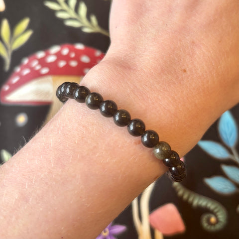 Golden Sheen Obsidian Bracelet