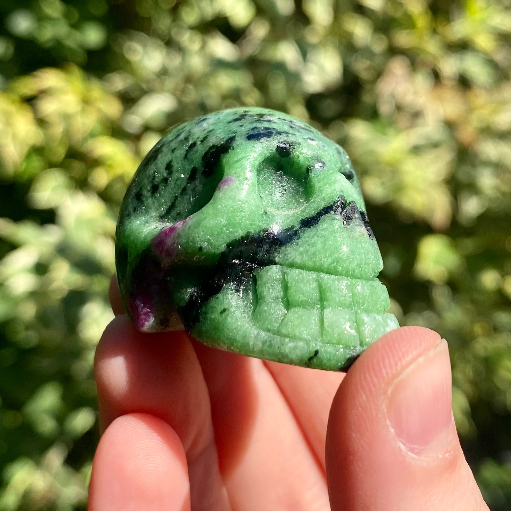 Ruby Zoisite Skull