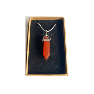 Carnelian Point Pendant Silver Plated