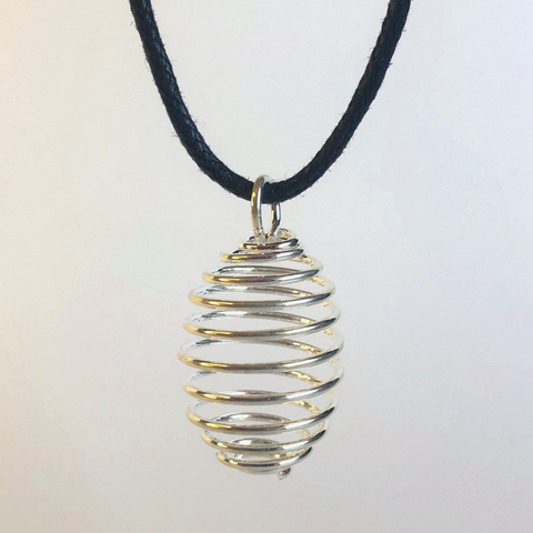 Spiral Cage Necklace Black Cord