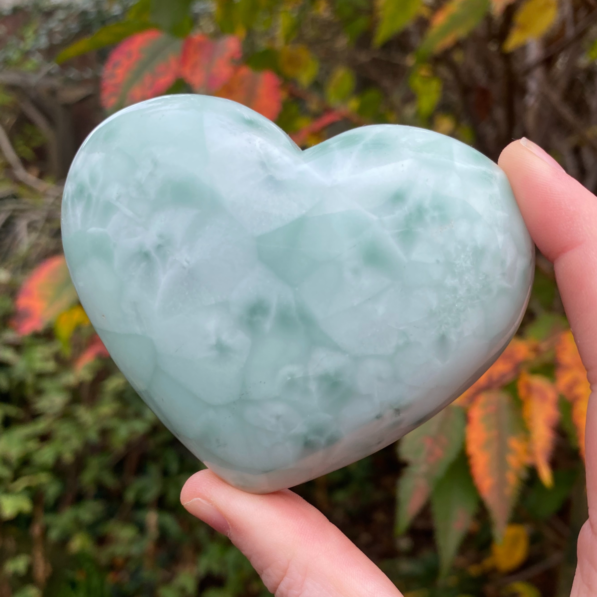 Green Larimar Pectolite Heart
